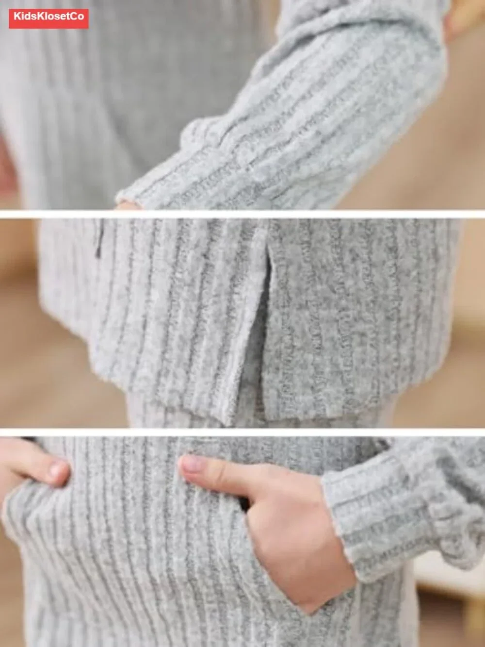 Girls 2 Piece Ribbed Knit Sweatshirt Leggings Set 6-14Y